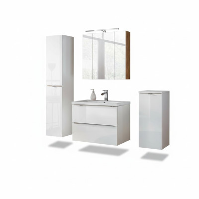 Design Badezimmer Möbel Bad 4 tlg. Set Deko Garnitur Schrank Waschbecken