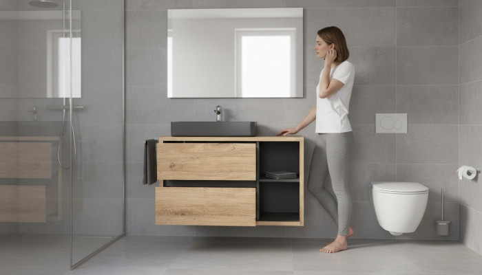 Waschbeckenunterschrank mit Waschtisch hängend 100 cm Badezimmerschank