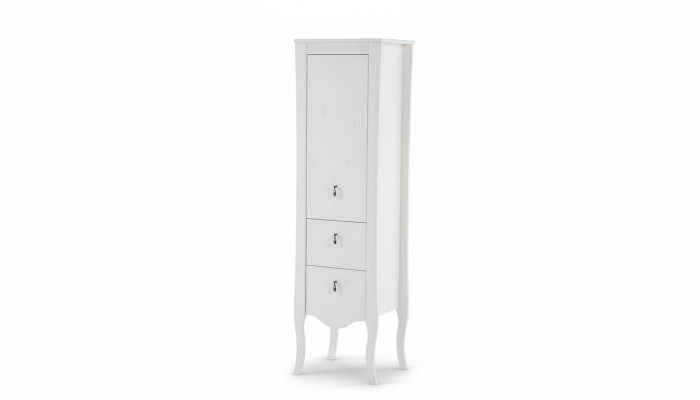 Badmöbel Badezimmer Schrank Holz Hochschrank weiß Badschrank