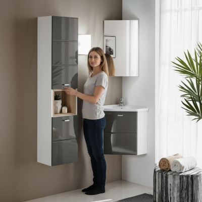 Waschplatz Badmöbel Badezimmer Eckwaschtisch Set Waschtisch