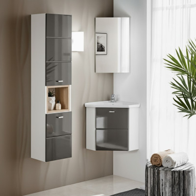 Waschplatz Badmöbel Badezimmer Eckwaschtisch Set Waschtisch