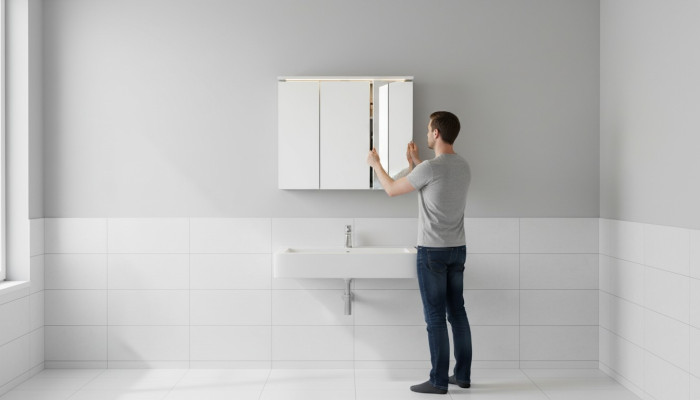 Spiegelschrank Badspiegel Hängeschrank Dekor Wandschrank Badezimmerschrank