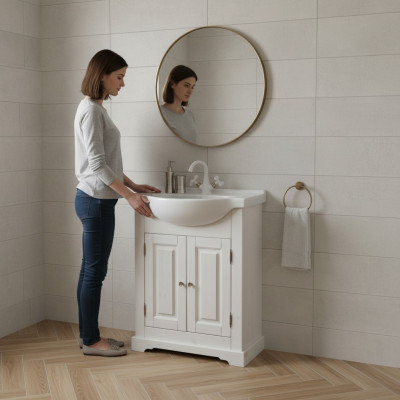 Waschbecken Waschtisch Keramik Becken Dekorative Badezimmer Waschtische
