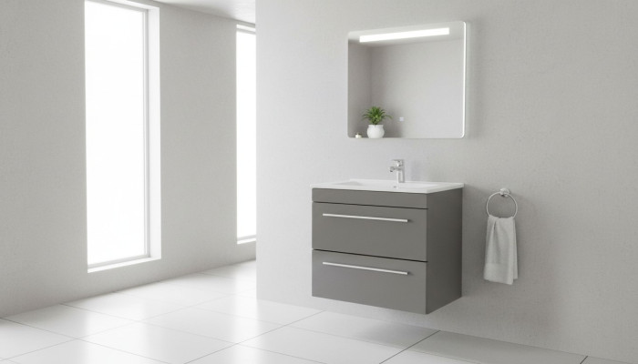 Graue Becken Waschtisch Unterschrank Hochwertige Waschbecken