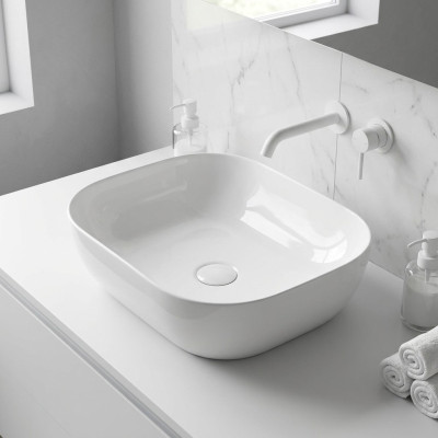 Keramik Modern Waschtisch Waschbecken Dekorative Aufsatzwaschtisch Weiß