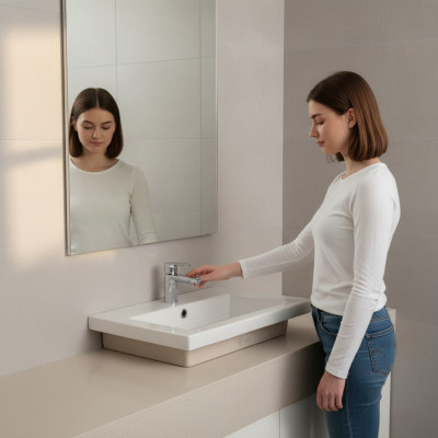 Keramik Waschtisch Deko Waschbecken Aufsatzwaschtisch Weiß Waschbecken