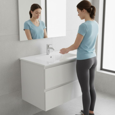 Keramik Waschbecken Waschtisch Einbau Becken Waschschale