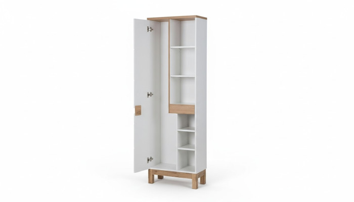 Badschrank Hochschrank Schrank Aufbewahrung Dekorative Badezimmer Weiß Bad
