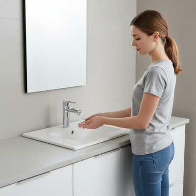 Deko Keramik Waschtisch Waschbecken Aufsatzwaschtisch Weiß Waschbecken