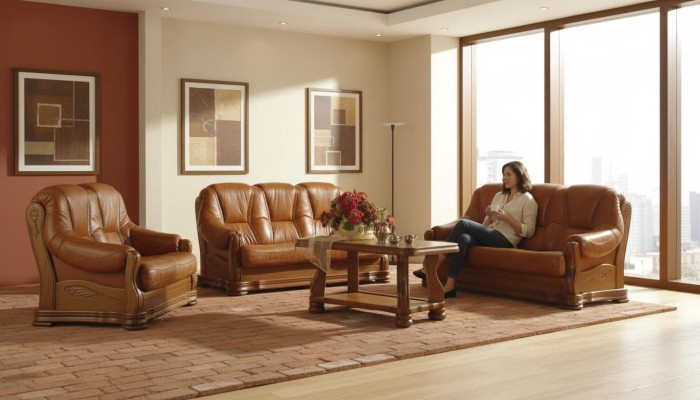 Sofagarnitur 3+1+1 Sitzer Klassischer Polster Wohnlandschaft Sofas Couchen Neu