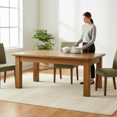 Esstisch 250/450 cm Küchentisch Restaurant Tisch Holz Esszimmer Tische