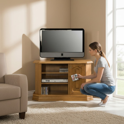 RTV Antik Stil Kommode Fernseh Barock Rokoko TV Hi Fi Schrank 100cm