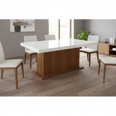 Säulen Tisch Esstisch Esstische Tische 160/240cm Büro Design Holz Konferenztisch