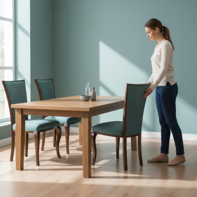 Esszimmer Gruppe 4 x Lehnstuhl Sessel Garnitur Esszimmerstuhl Holz Polster neu