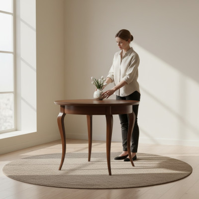 Runde Tische Runder Esszimmer Rund Designer Tisch Holz Hochglanz 95/295cm Möbel