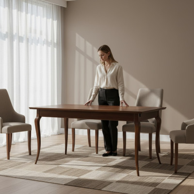 Oval Esstisch Ausziehbar 160/260cm Holz Tische Klassische Esszimmer Möbel Tisch