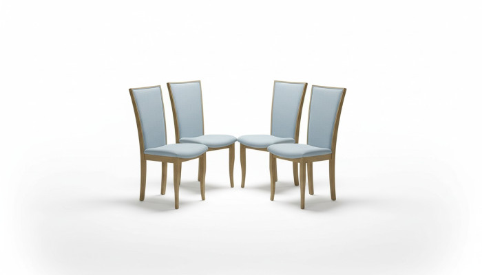 Set 4x Stuhle Luxus Design Polster Massiv Holz Büro Office Esszimmer Stühl Sitz