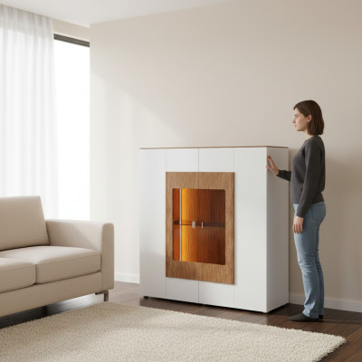 Vitrine Glas Schrank Wohnzimmer Schaufenster 1trg. Vitrinen Hochschrank Anrichte