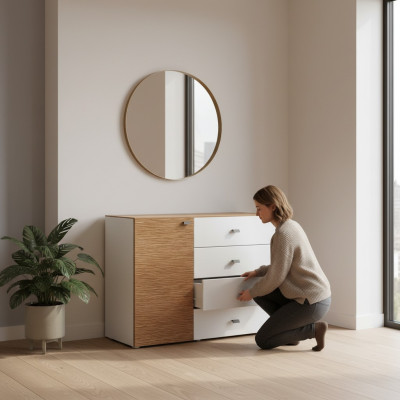 Kommode Vitrine Kommoden Vitrinen Kommodenschrank Anrichte Moderner Schrank NEU