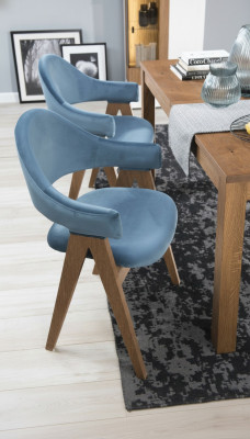 Set 2x Stuh Luxus Design Polster Massiv Holz Stühle Sitz Büro Office Esszimmer