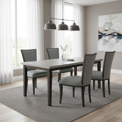 Luxus Sessel Set 4x Stuhl Gruppe Sitz Polster Lehn Stühle Garnitur Holz Massiv