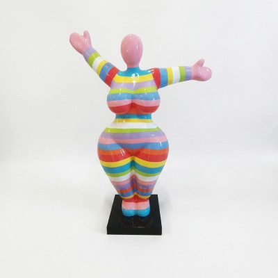 Moderne Wohnzimmer Dekoration Statue Figuren Skulpturen Abstrakt 85cm Bunte Deko