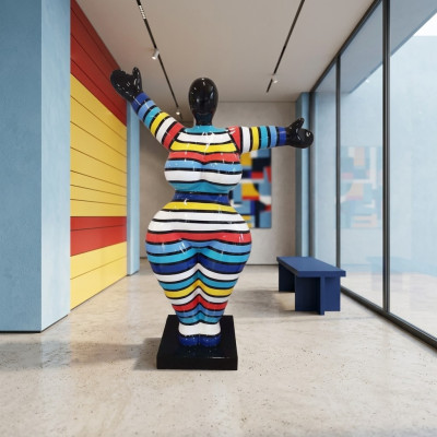 Moderne Wohnzimmer Dekoration Statue Figuren Skulpturen Bunte Deko Abstrakt 85cm