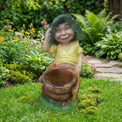 Hässlige Garten Gnom  Figur Ganze 48cm zum Verunstalten des eigenen Gartens Neu