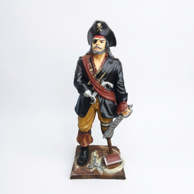 Pirat Figur Statue Design Skulptur Dekoration Karibik Piraten Garten Deko 100cm