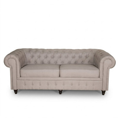 jvmoebel ® - Textil Sofa Couch - Beige Polster Dreisitzer Couch Garnitur Dreier