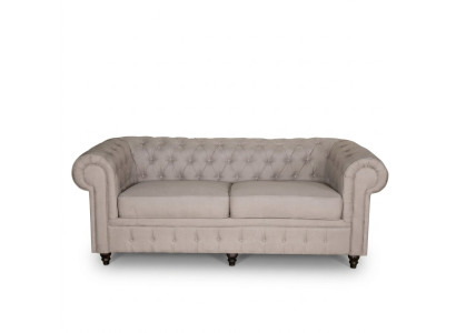 jvmoebel ® - Textil Sofa Couch - Beige Polster Dreisitzer Couch Garnitur Dreier