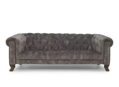 Klassische Leder Couch - Graue Chesterfield Stoff Sofa 3 Sitzer  Neu jvmoebel ®