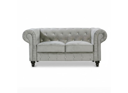 Chesterfield Sofa Couch Polster Stoff Leder Couchen Polster Garnitur 2 Sitzer