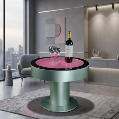 Design Tisch Couchtisch Wasser Säulen Säule Water Sofa LED Beleuchtet
