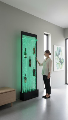 Wasser Wand Säule Water Wall Regal Bar Regal Schrank Möbel LED