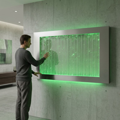 Wandpaneel mit Wasserblasen LED Wasserwand Designer Wasser Bild