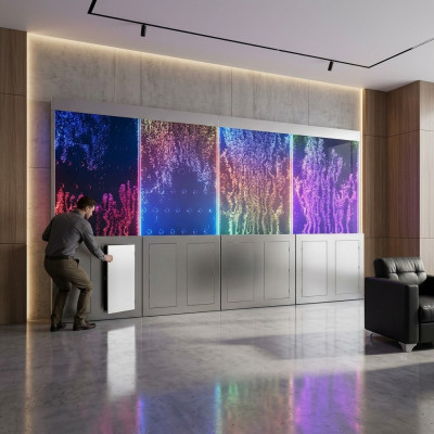 Moderne Trennwand Wasser Wände LED Wasserwand Beleuchtete Wand