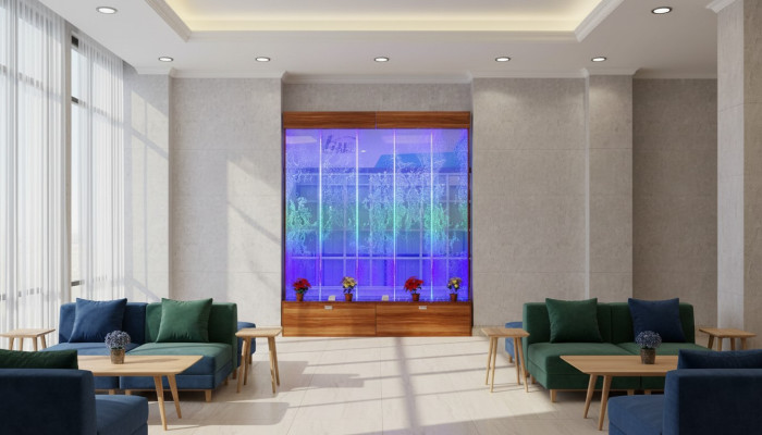 Wandpaneel Wasserblasen LED Wasserwand Design Wasser Wand