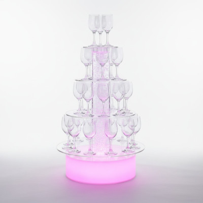 Champagne Tower Sekt Turm Wasser Säule Beleuchtet Regal Säulen