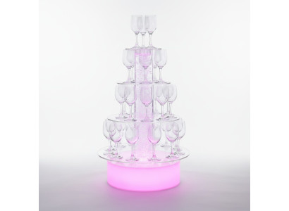 Champagne Tower Sekt Turm Wasser Säule Beleuchtet Regal Säulen