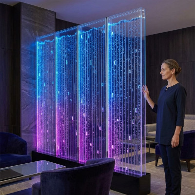 Moderne Trennwand Dekorative Wasser Wände LED Wasserwand Beleuchtete Wand
