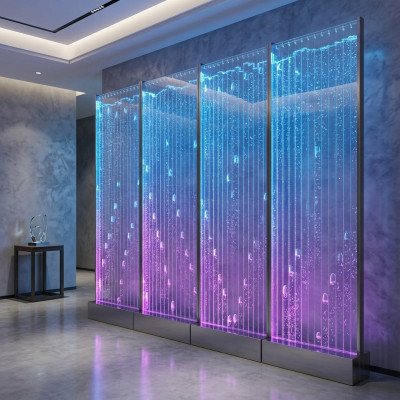 Moderne Trennwand Dekorative Wasser Wände LED Wasserwand Beleuchtete Wand