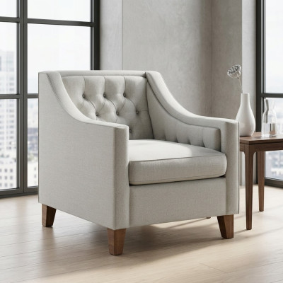 Stuhl 1x Esszimmer Polsterstuhl Fernseh Lounge Textil Sitz Sessel Chesterfield