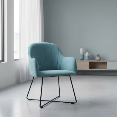 Stuhl  4x Lounge Sessel Polstersessel Wohnzimmer Restaurant Club Gruppe Stuhl