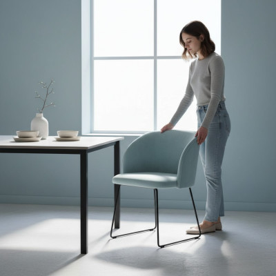 Design Wartezimmer Stuhl Sitz Praxis Ess Zimmer Stühle Textil Stoff Polster