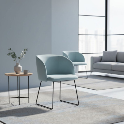 Stuhl 4x Sessel Esszimmer Polsterstuhl Lounge Textil Sitz Set Neu Club