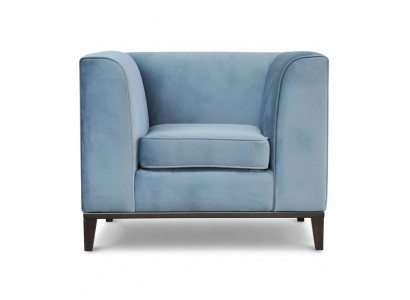 Sessel Stuhl 1x Esszimmer Fernseh Lounge Textil Sitz Blau Modern Polsterstuhl