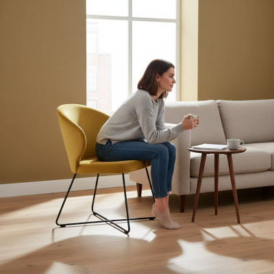Design Stuhl Sitz Praxis Ess Zimmer Stühle Textil Stoff Polster Warte Kanzlei
