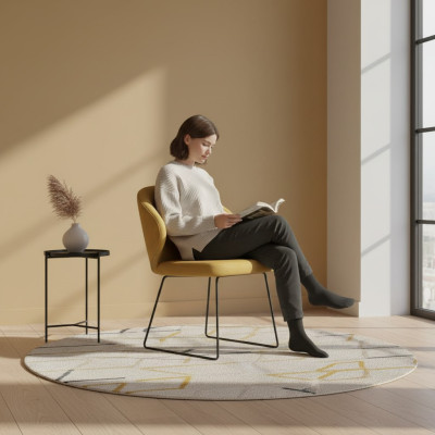 Design Stuhl Sitz Praxis Ess Zimmer Stühle Textil Stoff Polster Warte Kanzlei