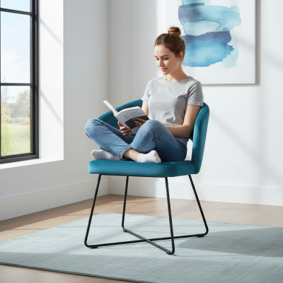 Stuhl 4x Esszimmer Polsterstuhl Fernseh Lounge Club Sitz Textil Sessel Set